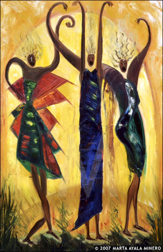 Three Women&nbsp; &nbsp;30" x 48" &nbsp;US $965&nbsp;&nbsp;&nbsp;SOLD